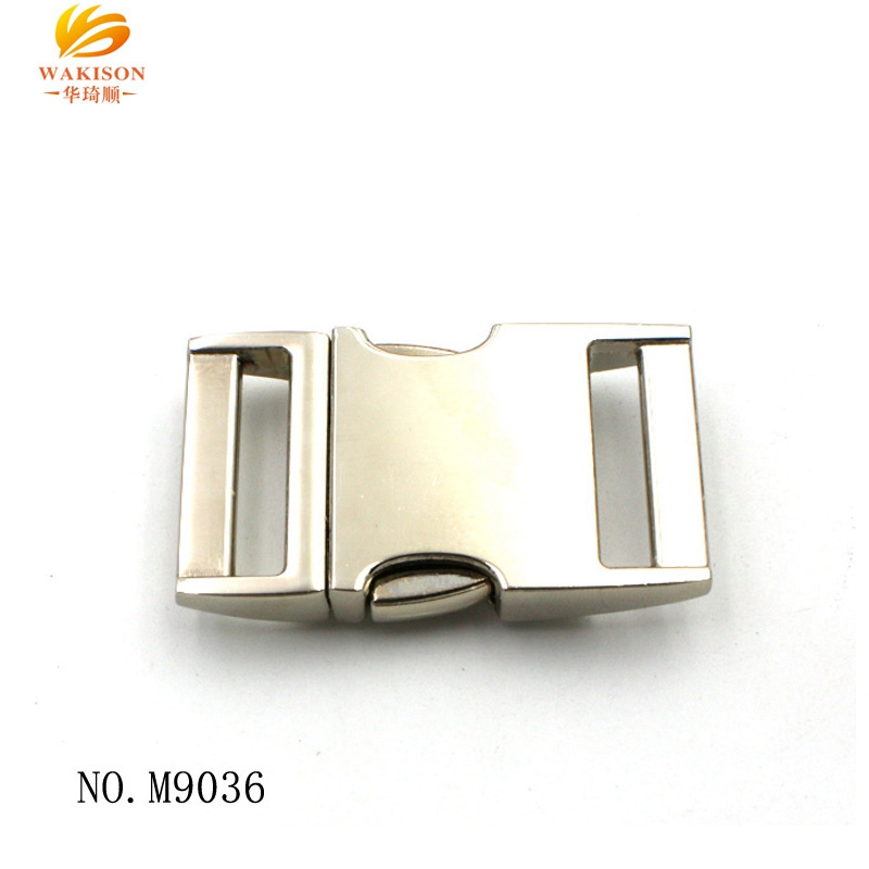 Custom Nickel Plated Metal quick side release buckles 16mm 20mm 25mm for Belt and dog collar