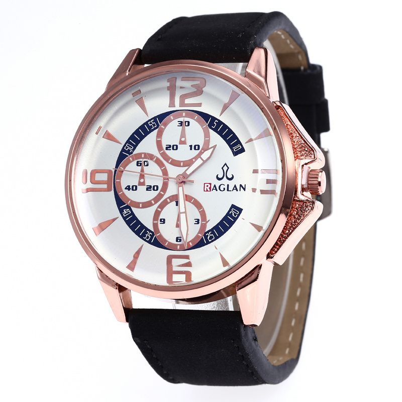 WJ-7950 Yiwu OEM Custom Logo Watches Change Color Blue Face Watch With Black Leather Band 2021 Men Quartz Wrist Watches