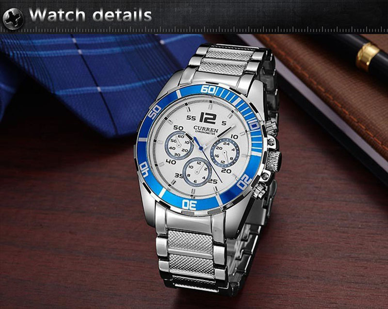 CURREN-8073  Made in Guangdong Concise  Quartz Men's Watches  High Quality  Multicolor Watches