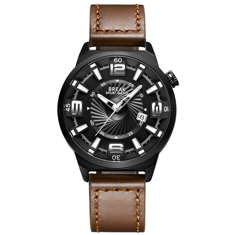 WJ-7663-3  Break Creative Watch Men Sports Analog Quartz Wrist-Watch Creative Unique Silicone Band Strap Men Watches