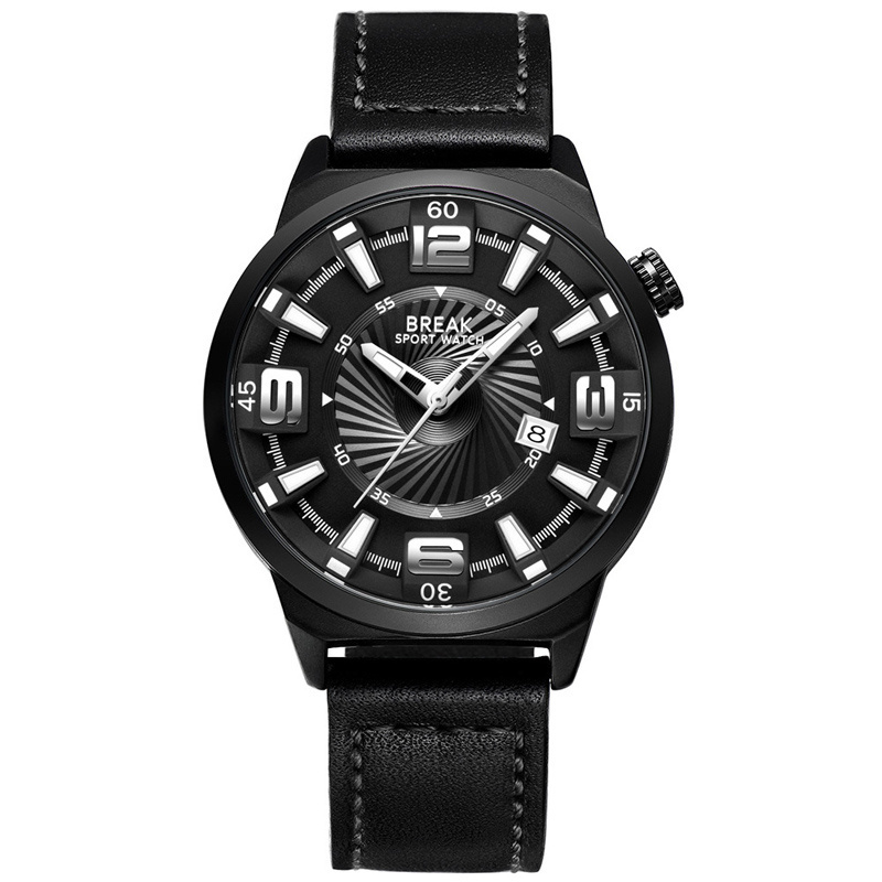 WJ-7663-3  Break Creative Watch Men Sports Analog Quartz Wrist-Watch Creative Unique Silicone Band Strap Men Watches