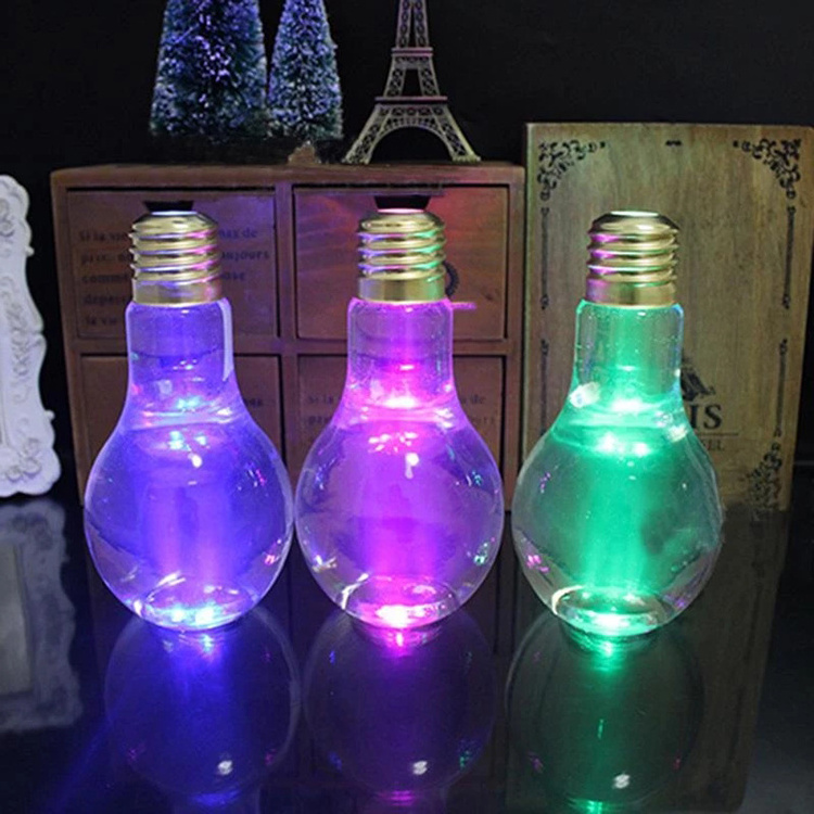 Houseables Fillable Light Bulb Candy Container Plastic Lightbulb Jar for Drinking Party Favors Crafts Decorations Cups