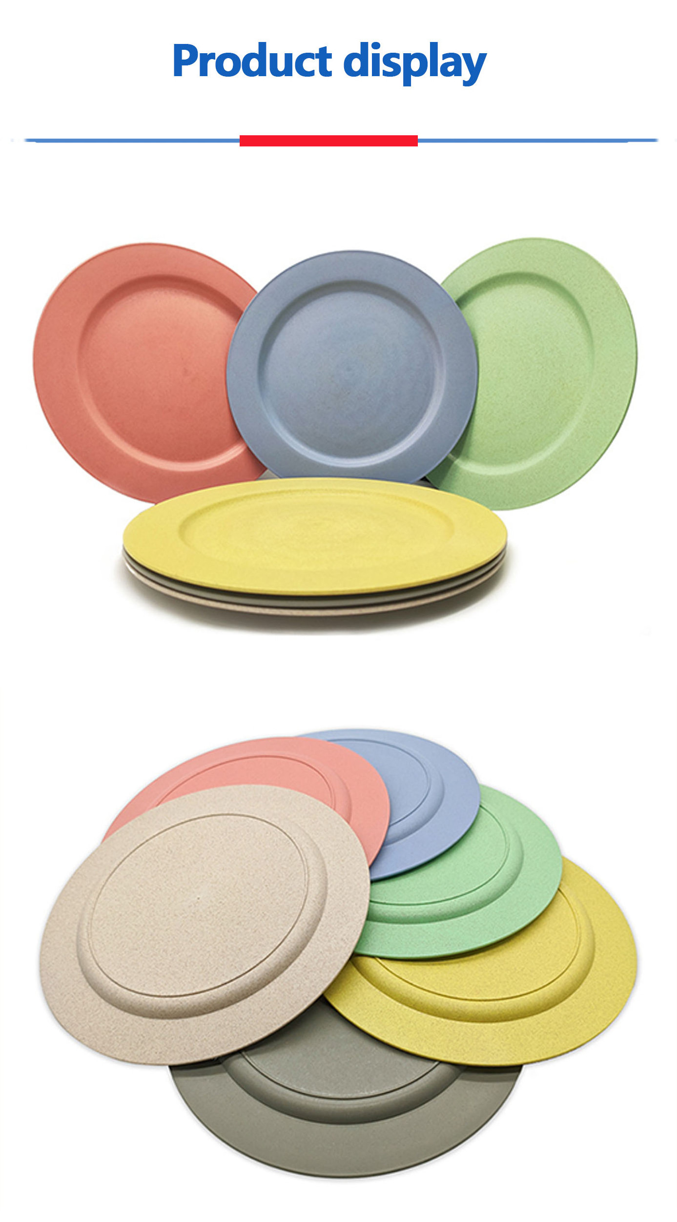 Cheap Tableware Round colorful Dinner Plates White Plates Wholesale Restaurant biodegradable kitchen plates