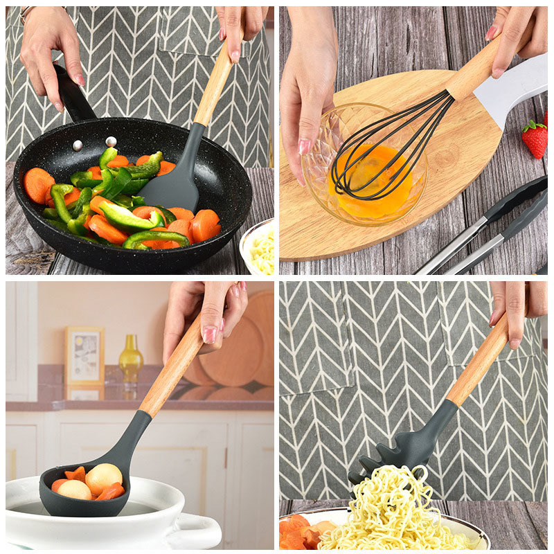 Home And Kitchen Utensils Cooking Tools Heat Resistant Silicone Utensils 11 Pieces Per Set Spatula Accessories