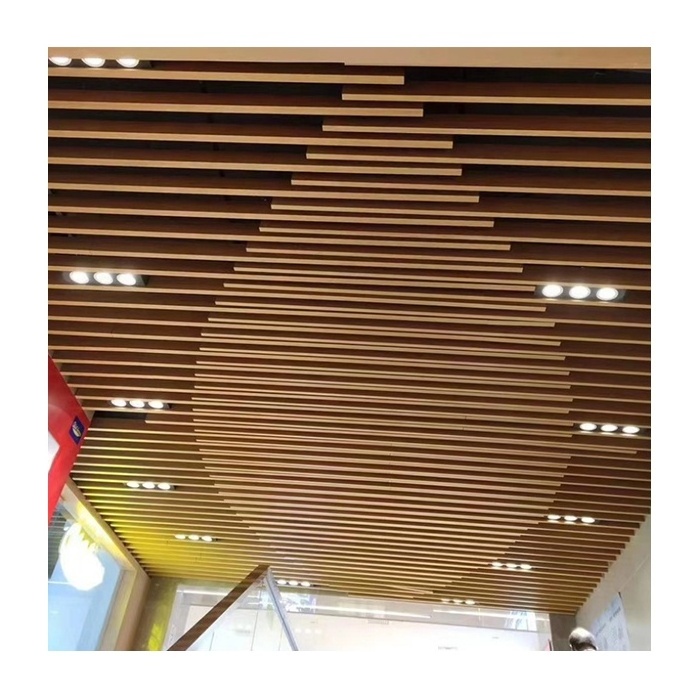 Modern Metal  Decor Materi Ceil Aluminum U Shape Stretch Baffle Ceiling Tiles Metal Suspended Aluminum Ceiling