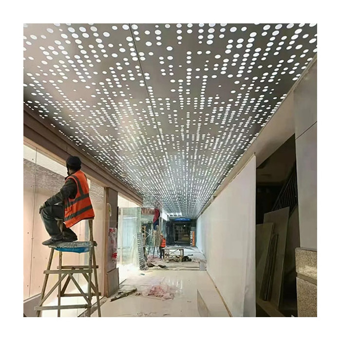 Perforated Metal Ceiling Design pop Aluminum False Ceiling Decoration shopping mall ceiling