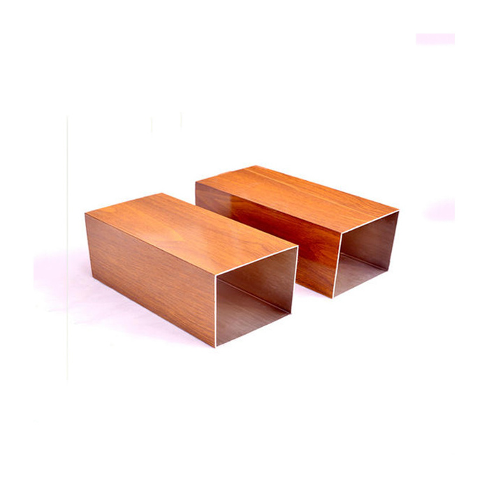 3d Effect Stretch Ceiling Wooden Grain Aluminum U Shape Baffle Ceiling Design Supplier Mounting Accessories