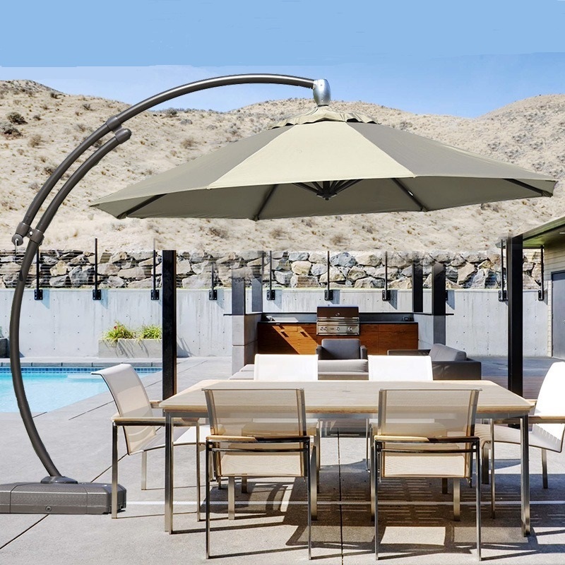 Garden Furniture Umbrella restaurant Sunshade beach umbrella with base  Outdoor poolside Parasol