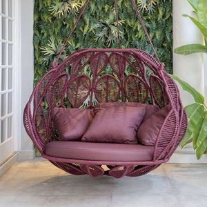 2021 New Walden hand woven rope patio garden egg swing stylish porch hanging swing chair for adult and kids