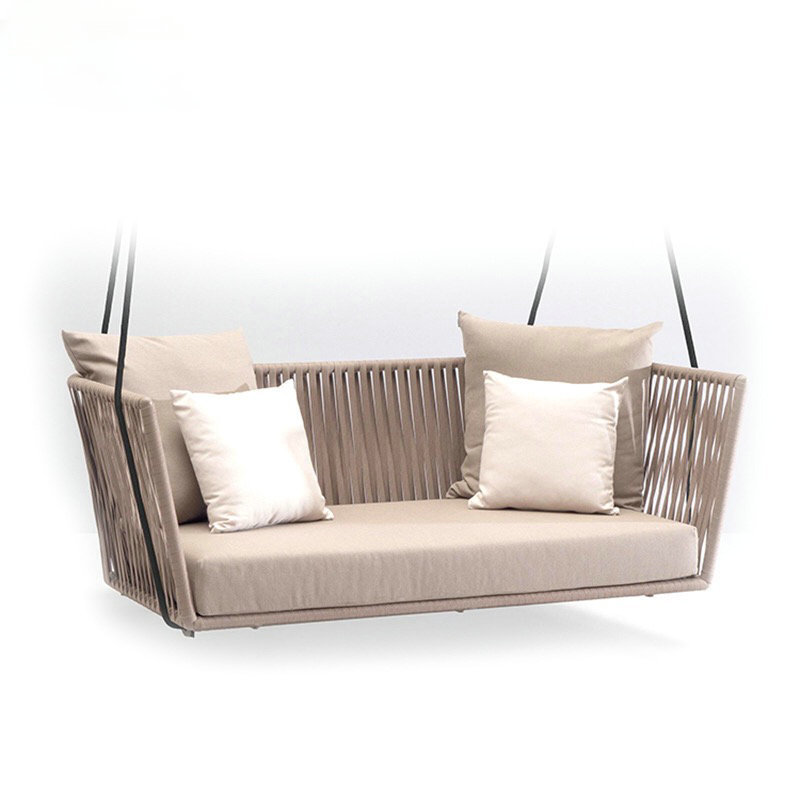 2020 hot selling  hand woven rope patio swings modern outdoor swing sofa for adult and kids