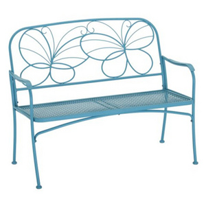 Outdoor butterfly decoration metal garden bench