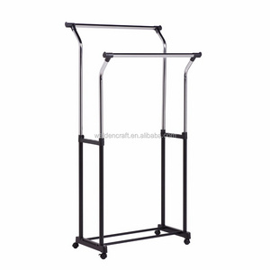 2 Metal Hanger Clothing Rack with Two Bars for Garments Coat and Shoes Rack