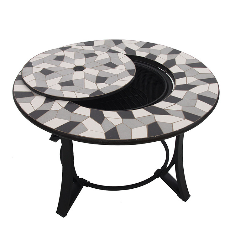 Mosaic table fire pit