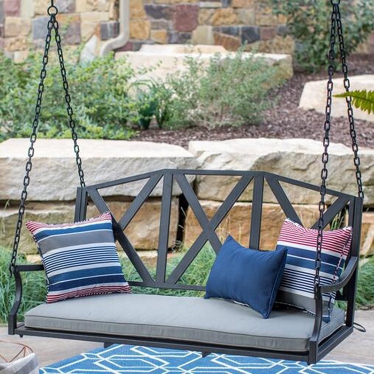 Black Garden Swing Chair Patio Swing Bench