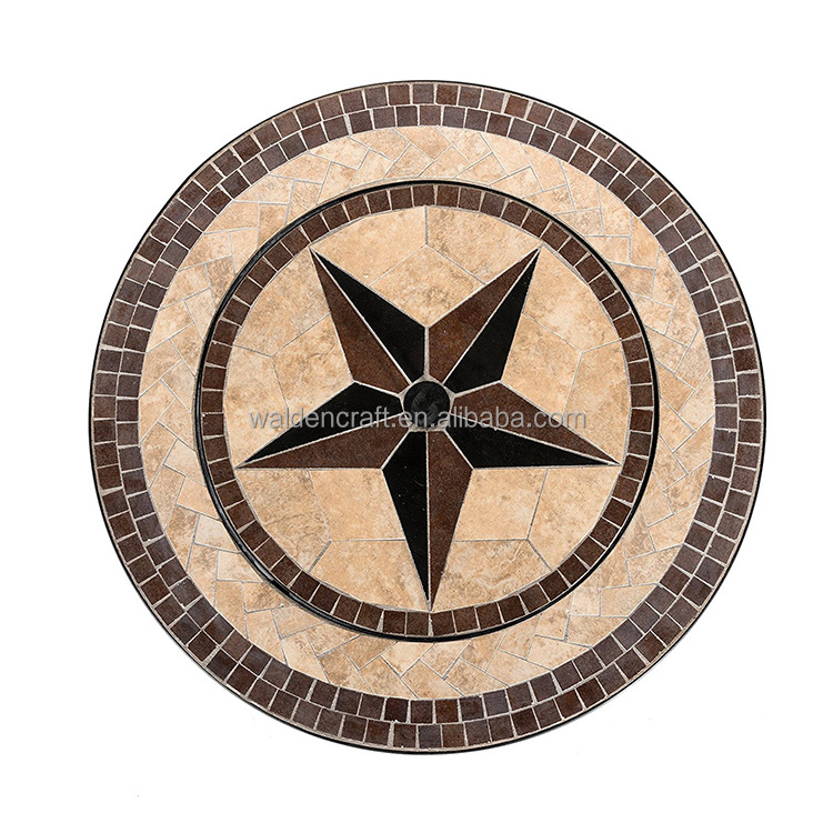 Round Outdoor Garden Mosaic Fire Pit Table