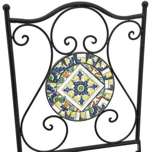 Mosaic Tile Bistro Set 1 Table 2 Folding Chairs New Design