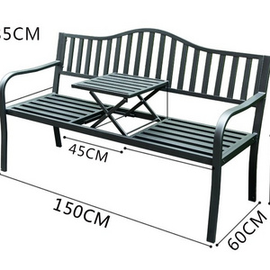 Metal Garden Bench Patio Bench With Adjustalbe Table