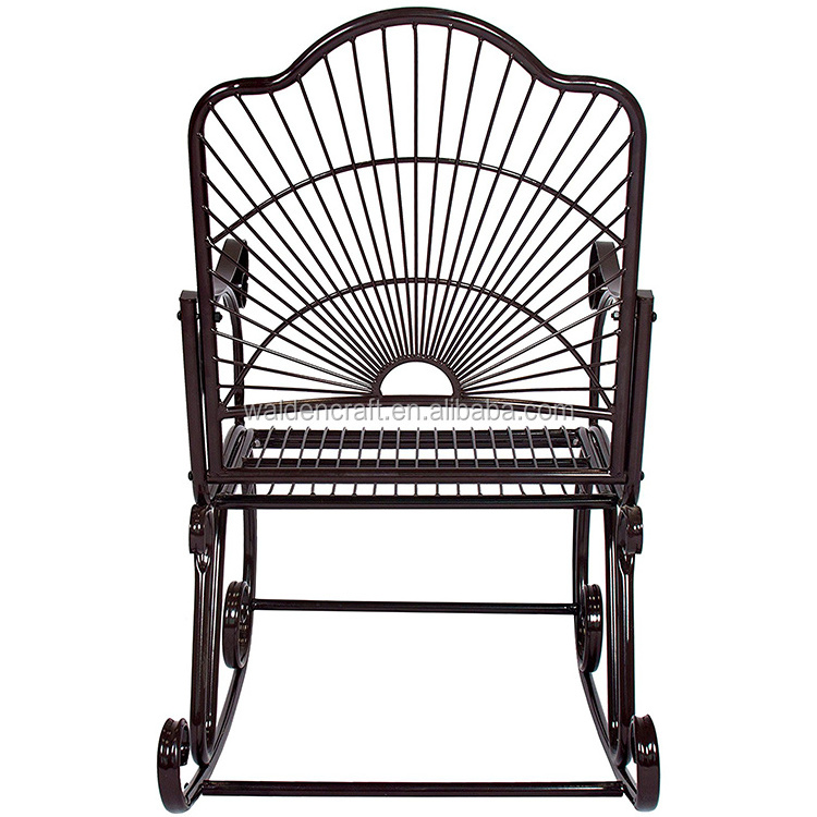 Outdoor antique wrought iron rocking chair