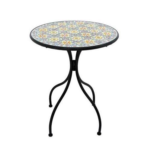 Mosaic Tile Bistro Set 1 Table 2 Folding Chairs