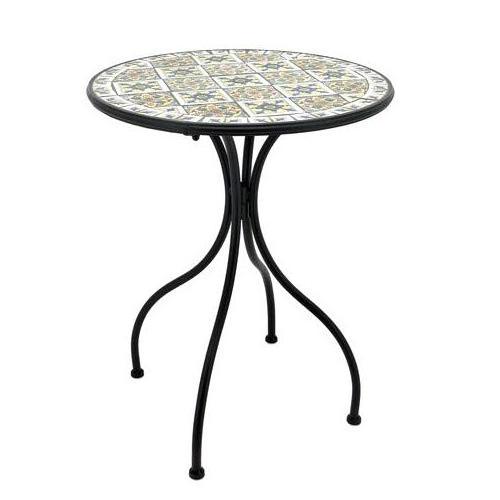 Mosaic Tile Bistro Set 1 Table 2 Folding Chairs New Design