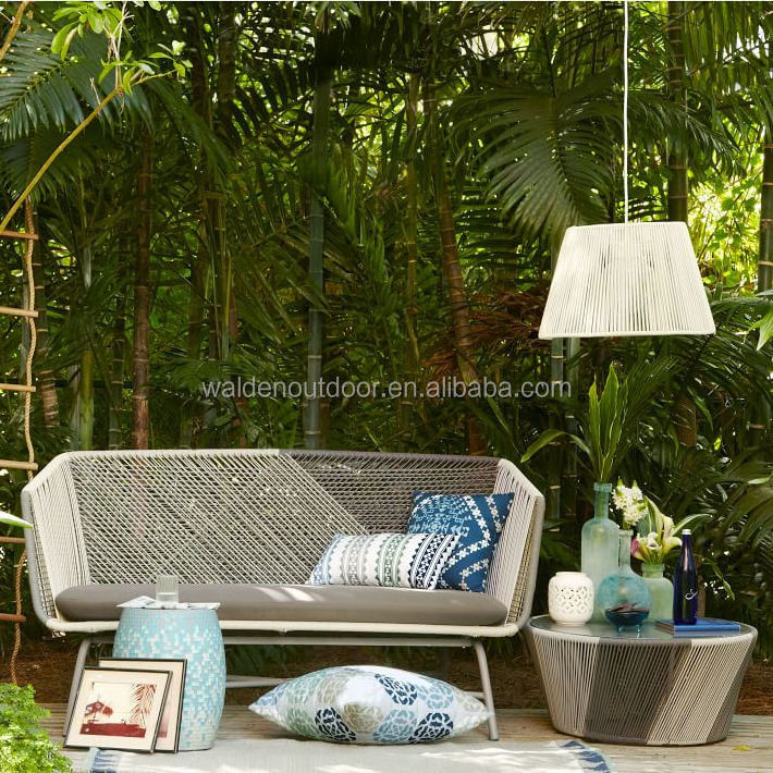 Walden patio rope woven chaise lounger chairs/ Wicker relining chair/ Rattan garden outdoor chair