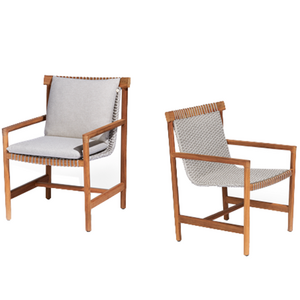 Cozy garden outdoor patio teak wood dining chair and table