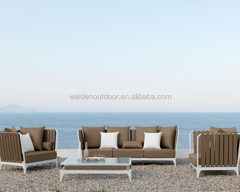 2019 Walden Outdoor Modular Sofa set/ Garden Rope Furniture Sofa sets/ Aluminum Furniture Patio Wicker Sofa Sets