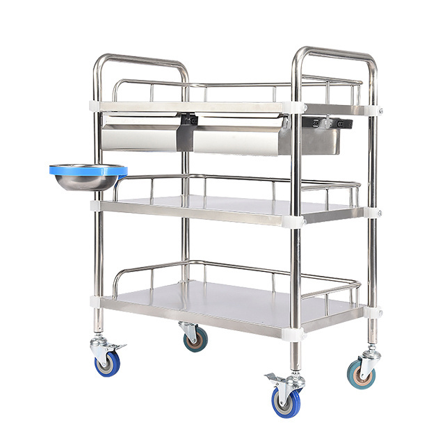 Wholesale Customizable Hospital  Medicine Stainless Steel Dressing Trolley