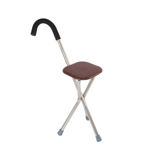 High quality Elder Outdoor Aluminum Height Adjustable Folding Cane Walking stick chair