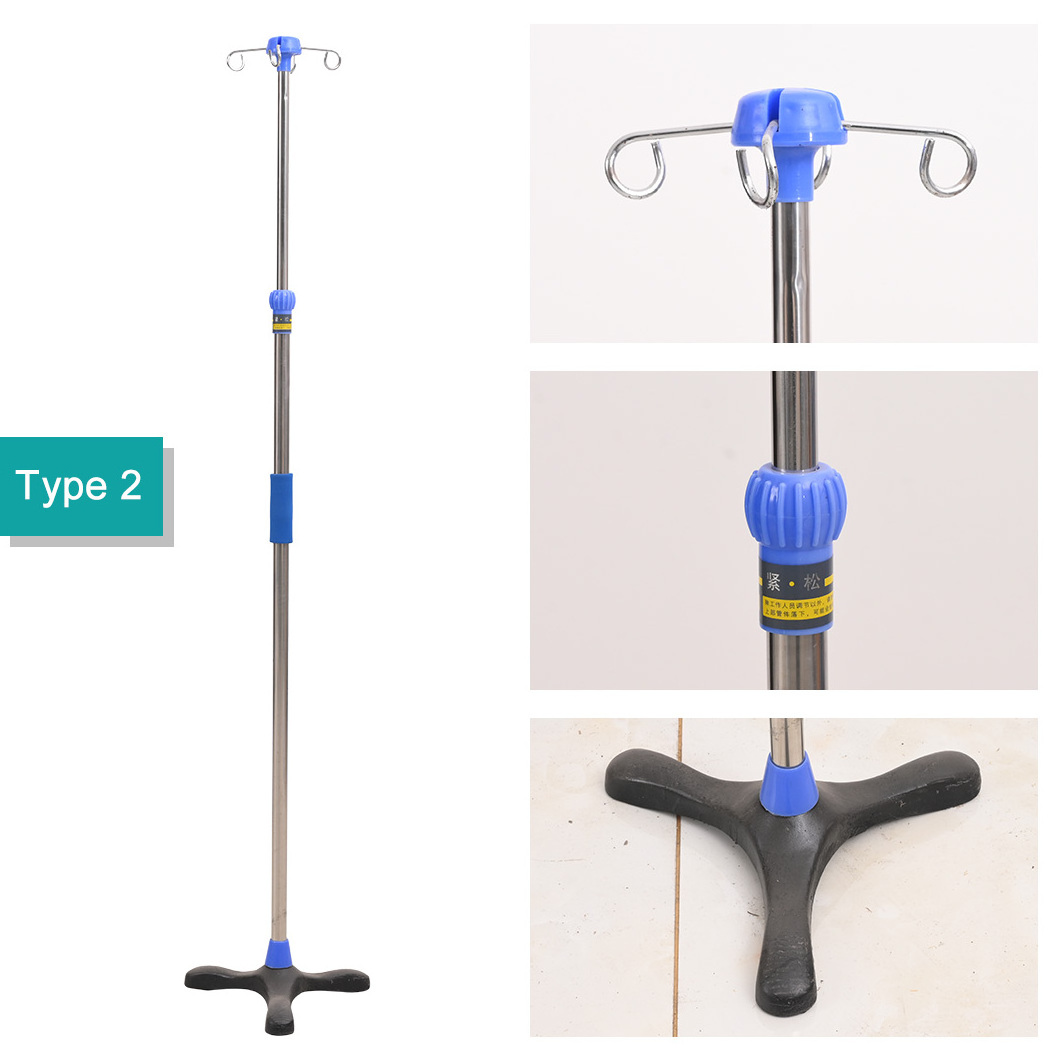 HIS Hospital furniture quality stainless steel portable Iv pole infusion stand For Clinic