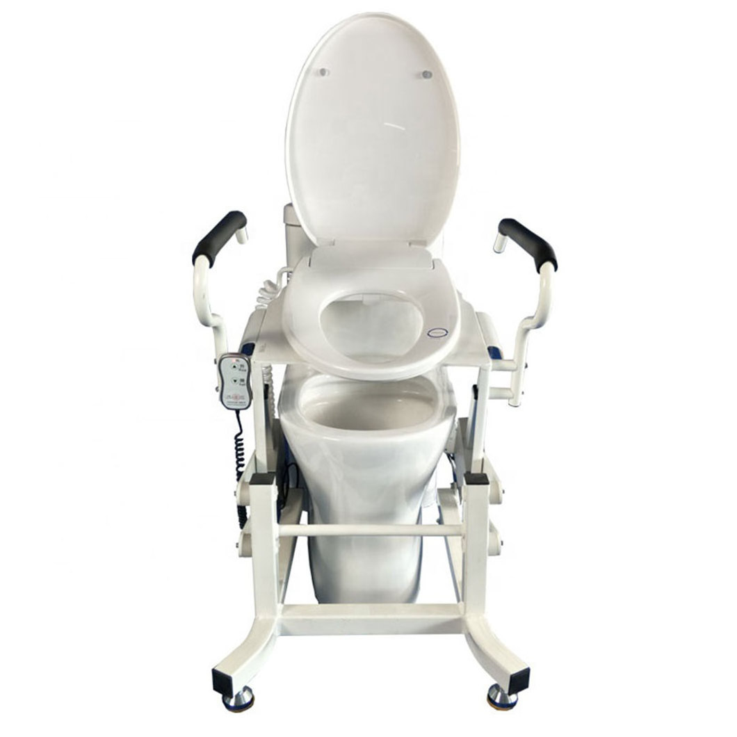 Medical Portable Electric Hydraulic Toilet Wheelchair Move Elderly Patient Transfer Commode Chair with Self-cleaning Function