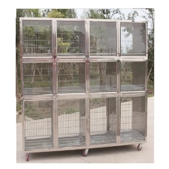 High-Quality Stainless Steel Full Round Corner Veterinary Dog show Cage For pet shop