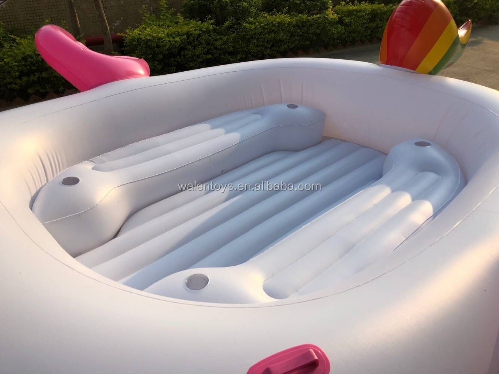 bird party island,inflatable unicorn island 6 person giant unicorn float