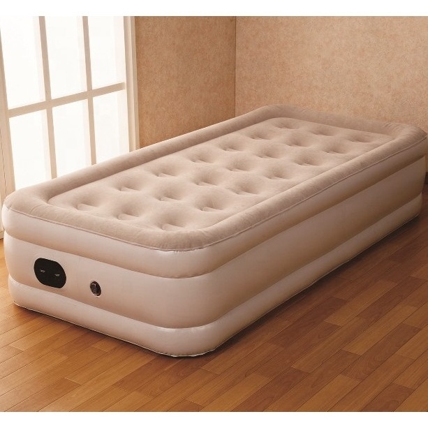 Single twin double high raised Inflatable Air bed blow up elevated comfy air mattress with built-in pump