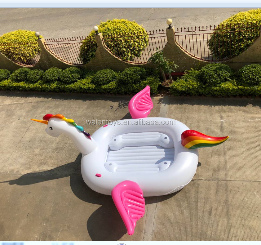 bird party island,inflatable unicorn island 6 person giant unicorn float