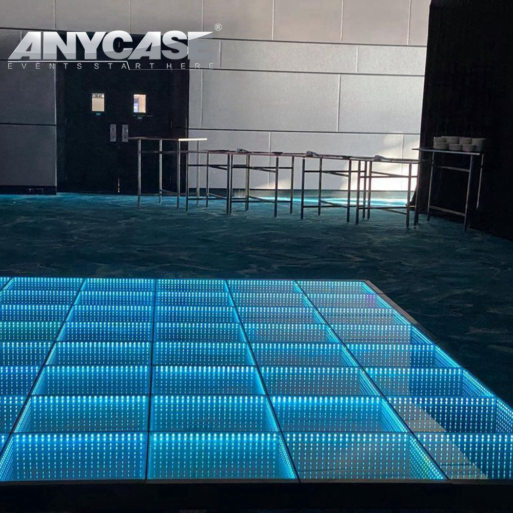 Light Up Dance Stage Waterproof 10mm Tempered Glass Surface 3d DJ Event Led Dance Floor Tiles