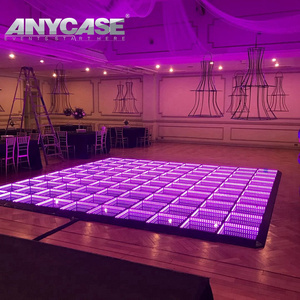 Wedding 50x50cm tempered glass waterproof mirror panels mats tiles 3d led RGB dance floor