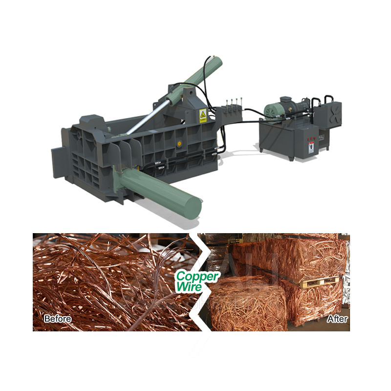 Automatic Waste Metal Compactor Iron Scrap Steel Aluminum Can Copper Wire Hydraulic Baler Machine