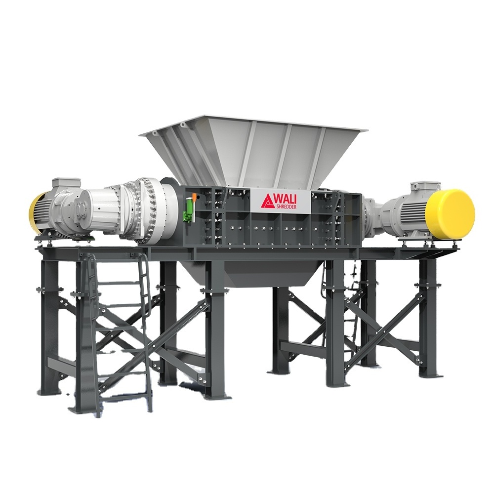 Double shaft dual motor shredder scrap metal used Coconut shredding machine PCB/industrial solid waste recycling machine