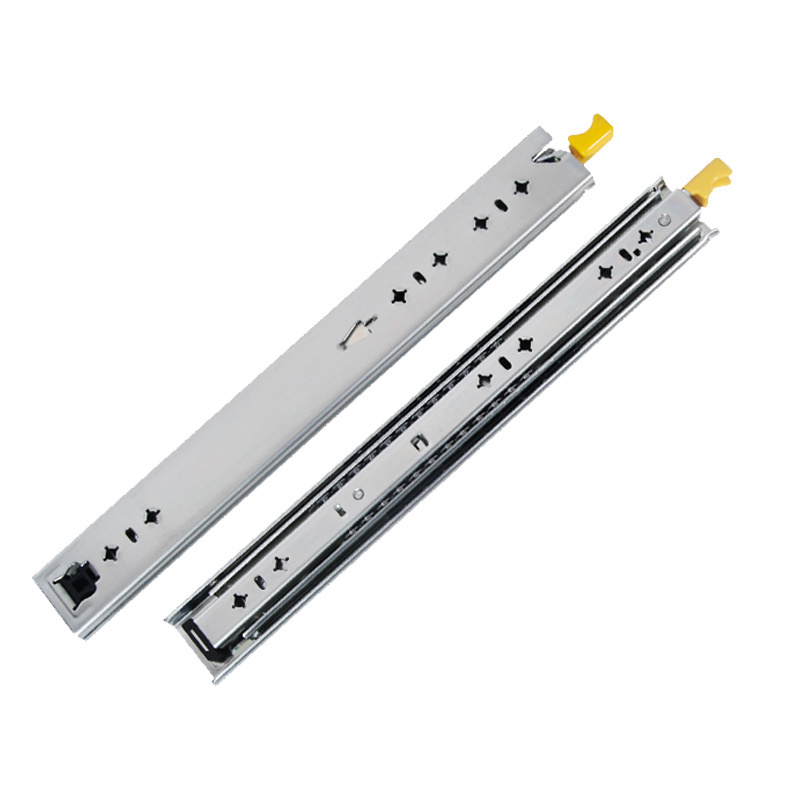 53mm Heavy Duty Slide Rails Locking Drawer Runners With Lock Full Extension Ball Bearing Tool Box Slide Rails