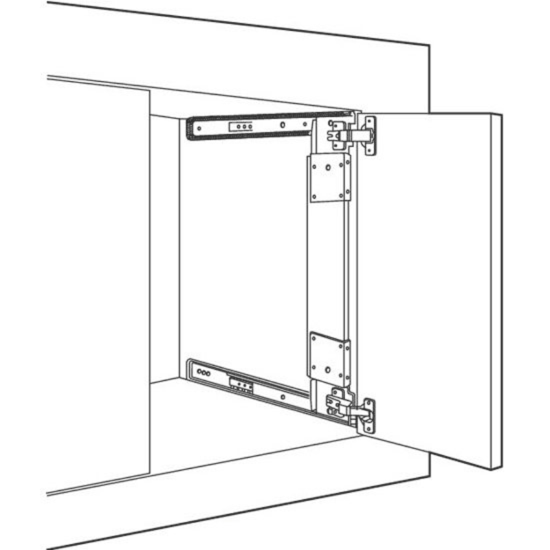 Cabinet Door Rail Hardware TV Cupboard Steel Ball Bearing P-Shaped Flipper Pocket Doors Drawer Slide Rail