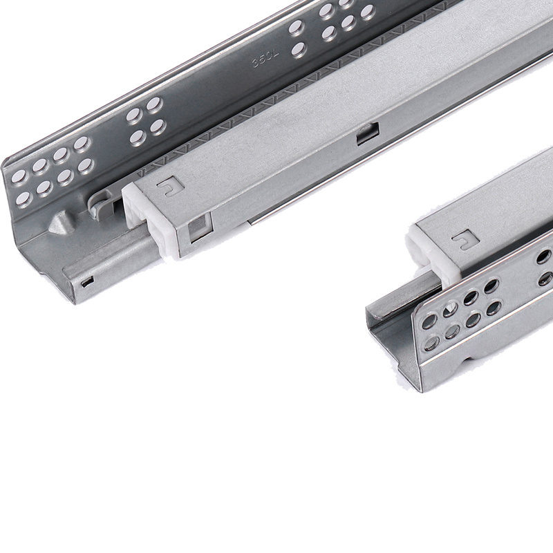 450mm Drawer Slide For Cupboard Push to Open Drawer Runners 3-Fold Undermount Drawer Slide with Clips