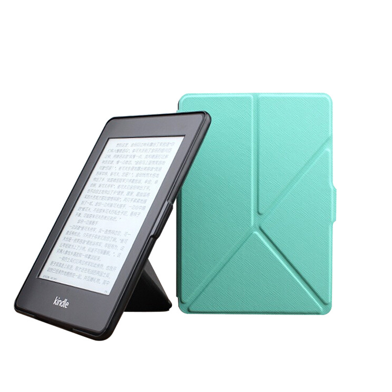 Origami capa para case for Amazon kindle paperwhite 1/2/3, slim leather case premium felt