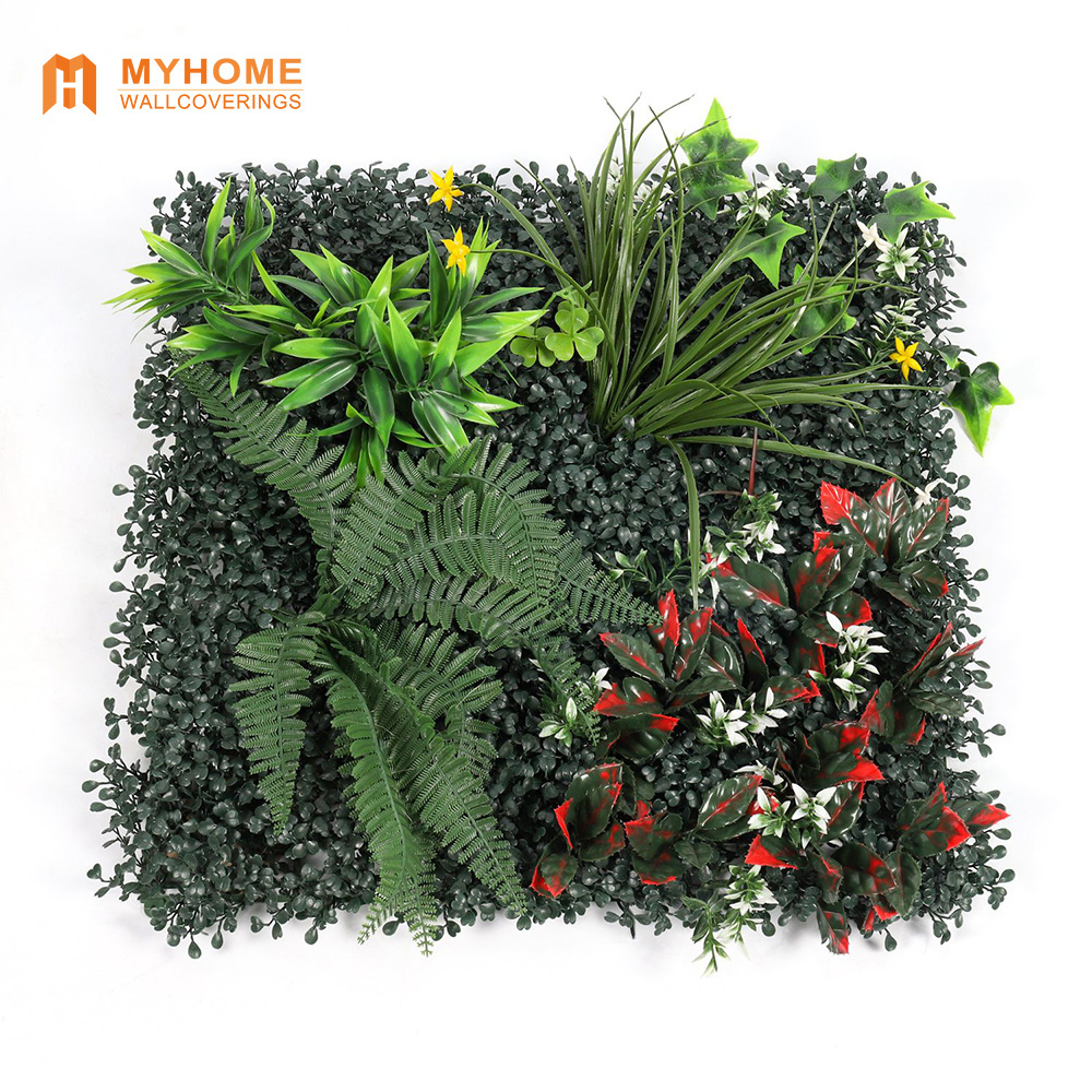 Artificial Flowers Garden Backyard Fence Greenery Wall Decor Backdrop Panels 50*50cm Topiary Hedge Plant