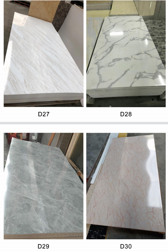 High Glossy Flexible Wall Decorative TV Board UV Marble Sheet PVC Wall ...