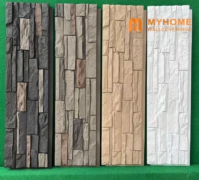 Artificial outdoor polyurethane stone faux PU rock stone wall veneer panel