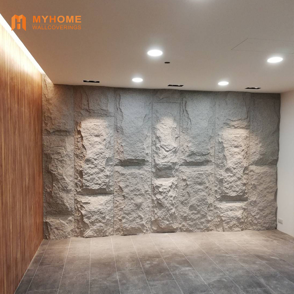 New arrival stone column wraps decorative artificial 3d pu faux pu rock veneer stone wall panels