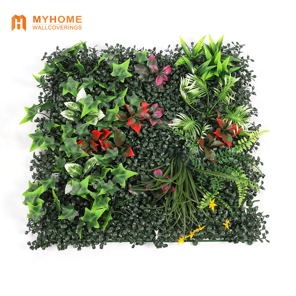 50*50cm Artificial Flowers Boxwood Grass Garden Backyard Fence Greenery Wall Decor Backdrop Panels Topiary Hedge Plant