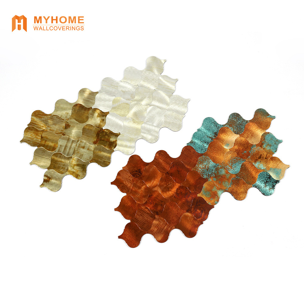 Home decor hexagon self adhesive pvc peel and stick kitchen backsplash mosaic wall tiles