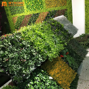 Landscaping artificial boxwood hedge green panel vertical plant wall for garden backyard home decorations